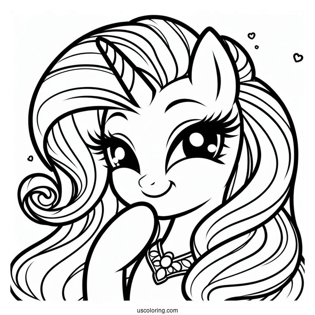 Smiling Rarity Coloring Page For Kids