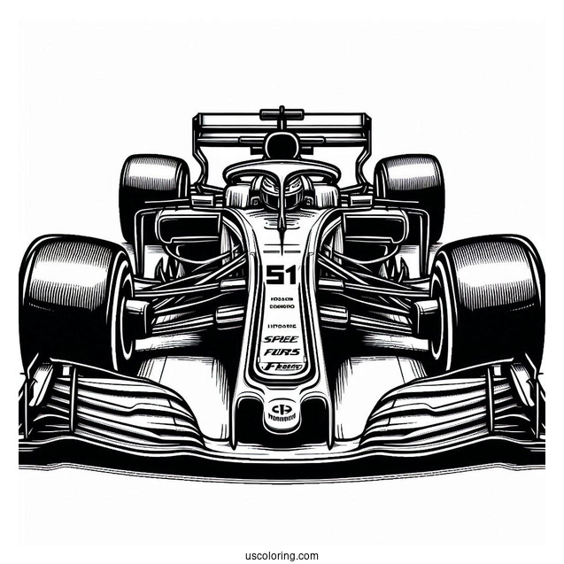 F1 Coloring Page Haas VF 22 Race Car