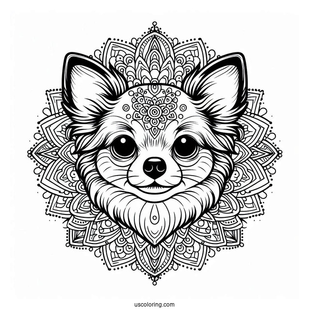 Chihuahua Coloring Page Mandala