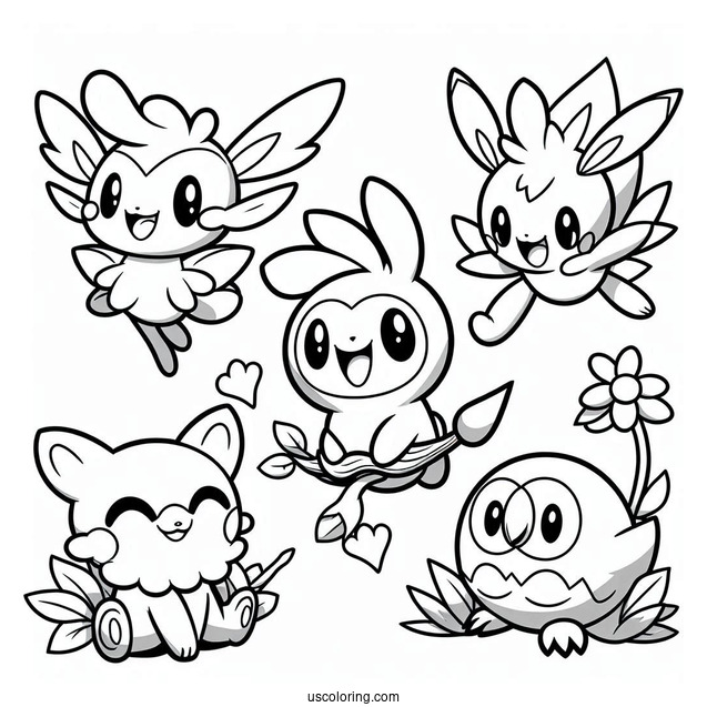 Happy Pokemon Creatures To Color