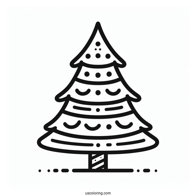 Simple Outline Of Christmas Tree Template To Color For Toddlers
