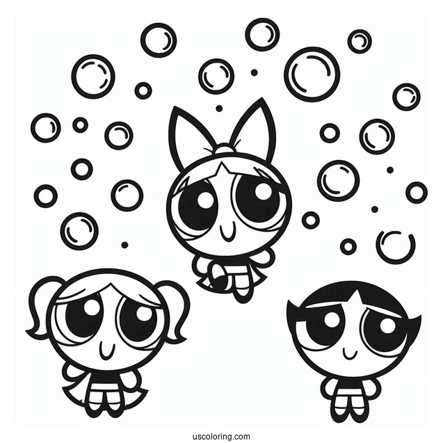 Bubbles Coloring Page For Kids