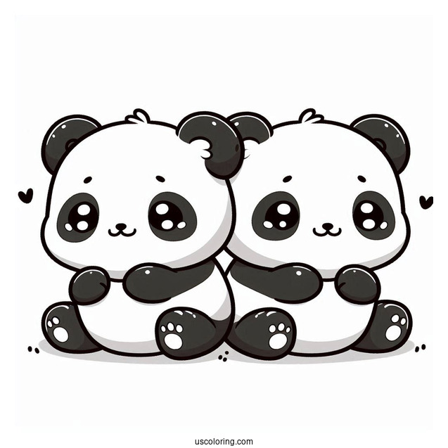Two Cute Kawaii Pandas