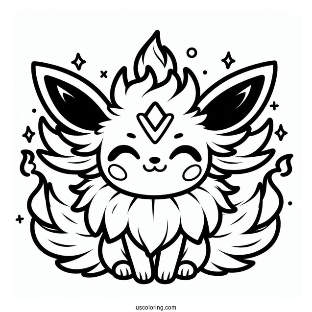 Kawaii Jolteon Coloring Page With Flareon And Vaporeon