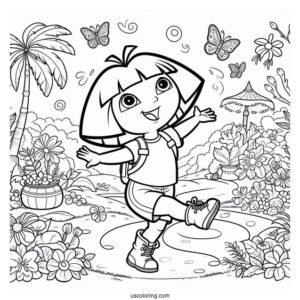 Dora And Boots Dancing On a Path