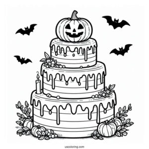 Spooky Tiered Halloween Cake