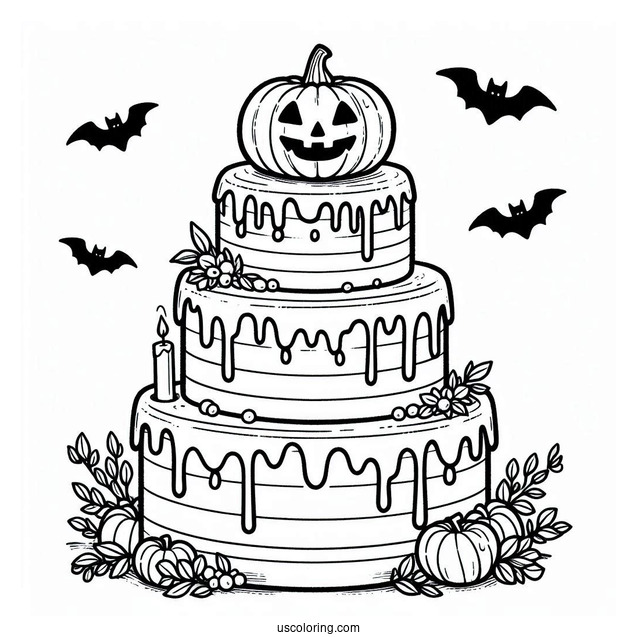 Spooky Tiered Halloween Cake