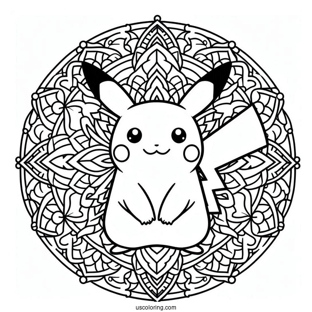 Simple Pikachu In The Middle Of Mandala