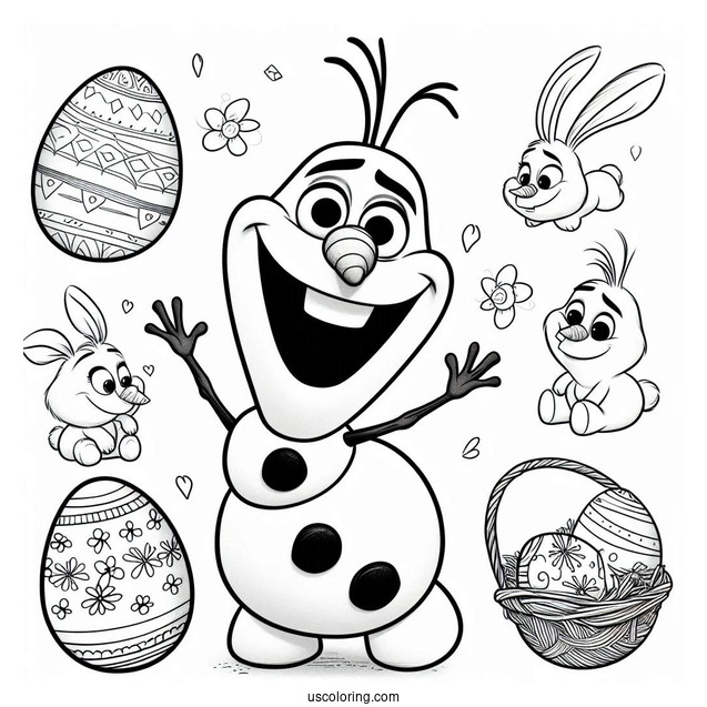 Easter Themed Olaf Coloring Page