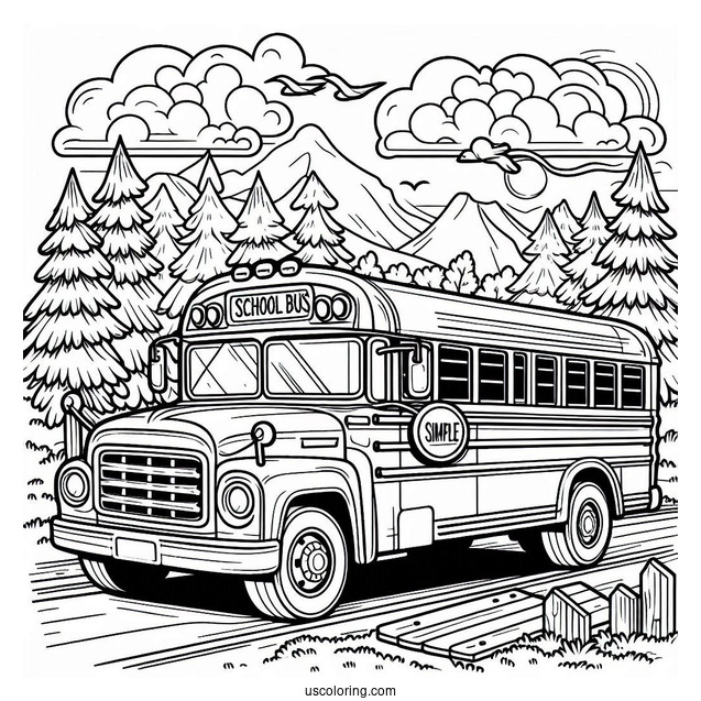 Traditional School Bus Coloring Sheet