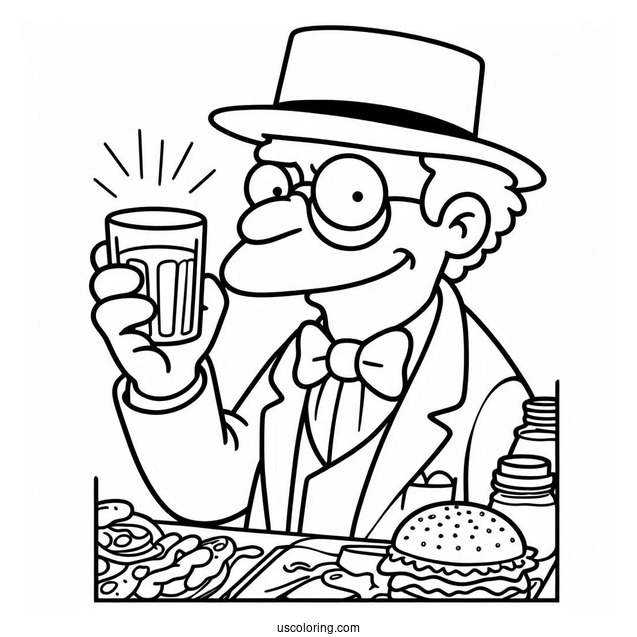 Simpsons Coloring Pages Of Gentle Hans Moleman