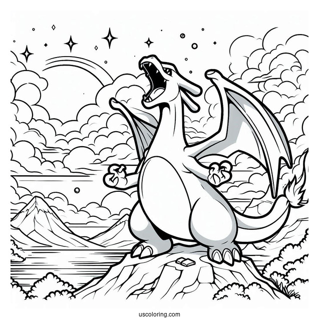 Charizard Roaring In The Sky