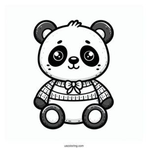 Cute Panda Teddy To Color For Kids