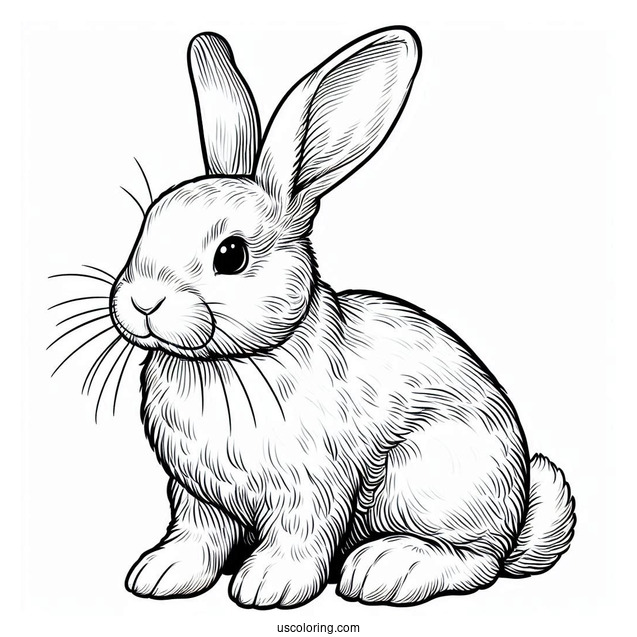Simple Outline Of Realistic Rabbit
