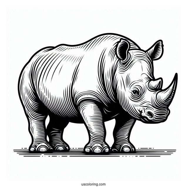 Black Rhino Coloring Page