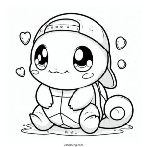 Baby Squirtle Coloring Page In Blastoise Costume