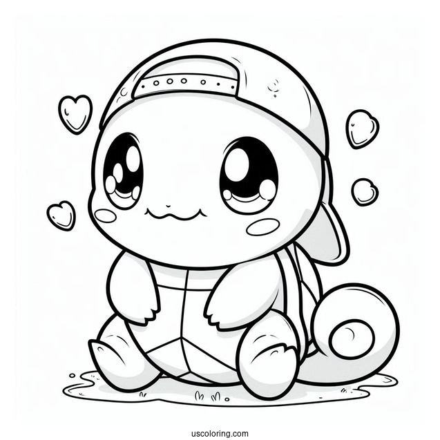 Baby Squirtle Coloring Page In Blastoise Costume