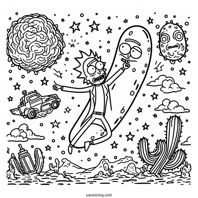 Pickle Rick Coloring Page
