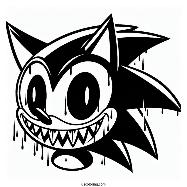 Sonic Exe Coloring Page With Scary Grin