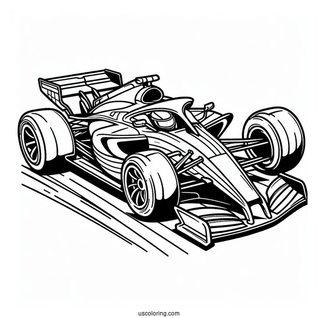 Race Car Coloring Sheet For Kids