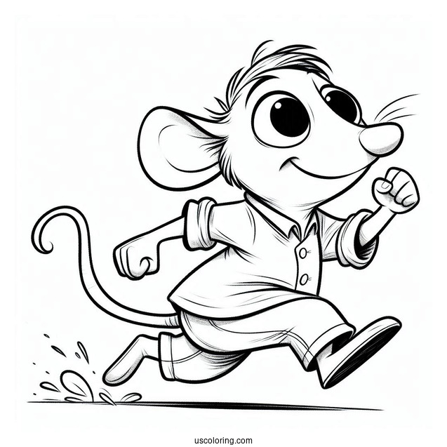 Ratatouille Coloring Page Running Away From Skinner
