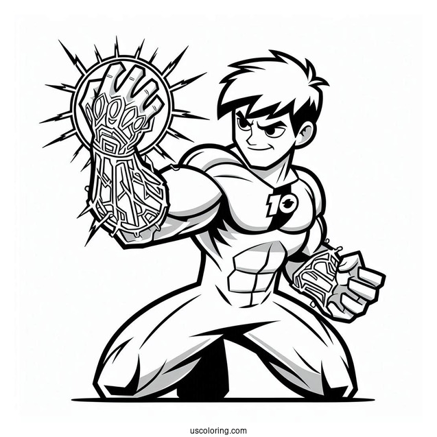 Ben 10 Coloring Page Of Upgrade Using Powers