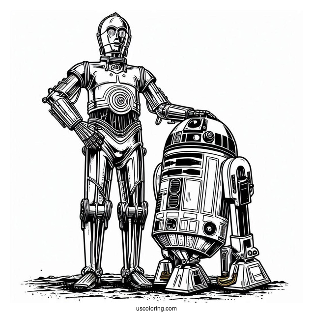 C-3PO And R2-D2 Standing Together