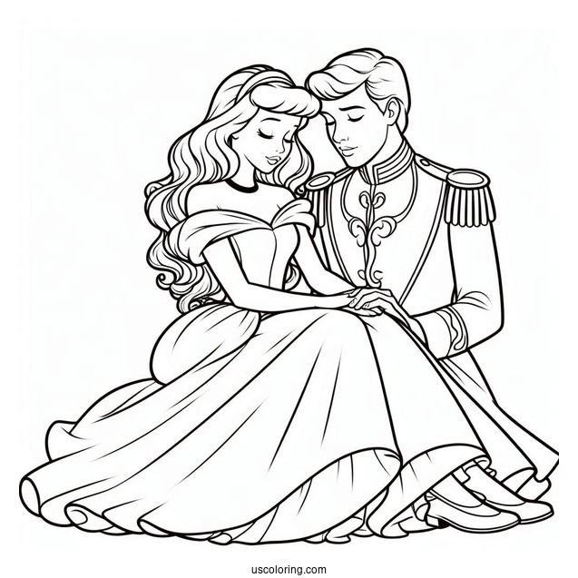 Easy Cinderella Prince Charming Coloring Sheet