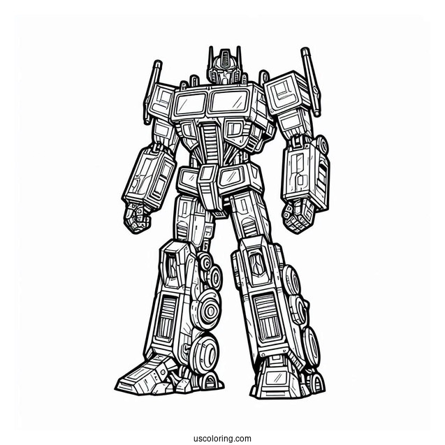 Optimus Prime Robot Coloring Sheet