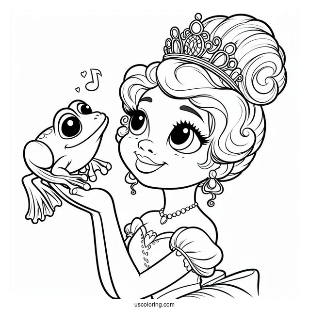 Coloring Sheet Of Princess And The Frog