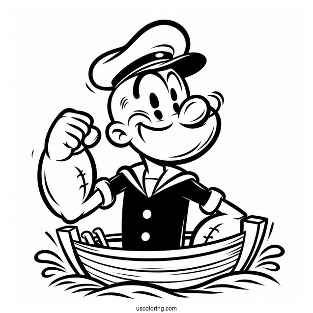 Popeye Coloring Page Inside Helm