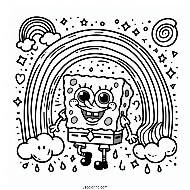 SpongeBob Squarepants Rainbow To Color