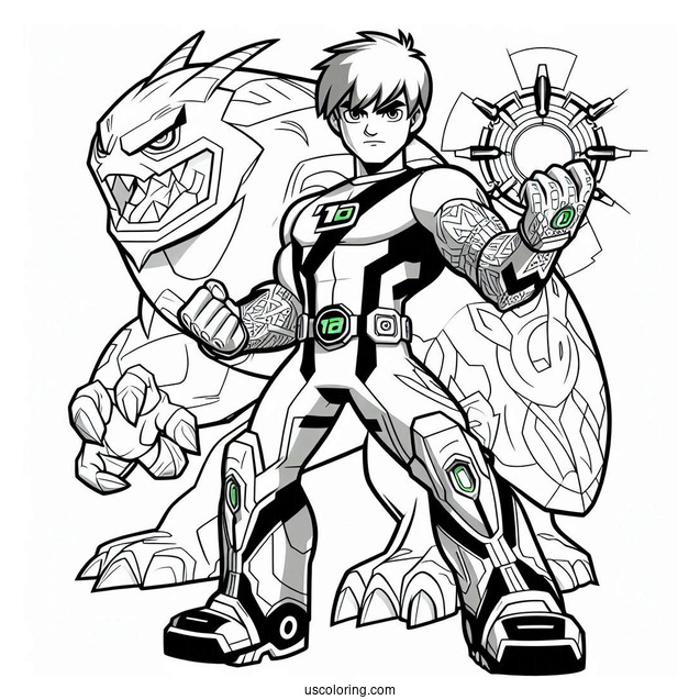 Detailed Ben 10 Coloring Page Of Way Big