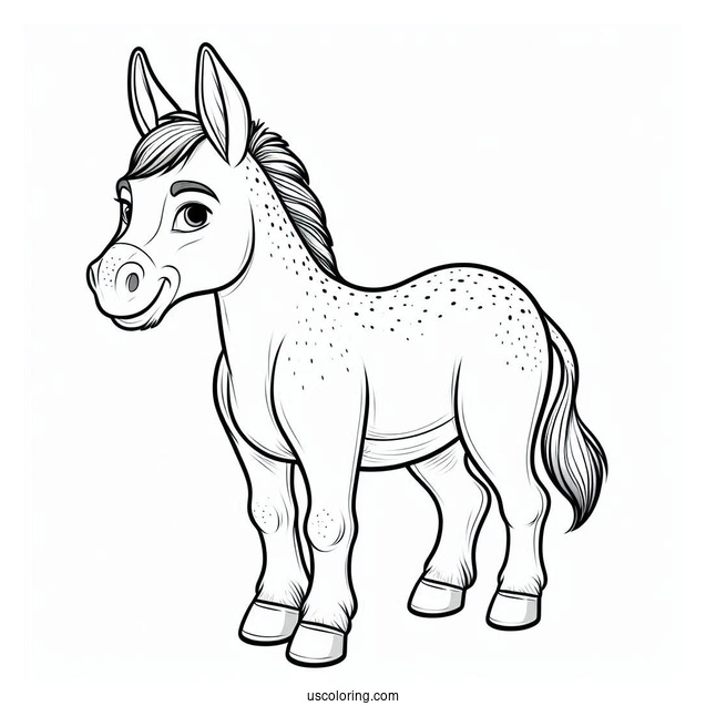 Donkey As a Horse Coloring Page