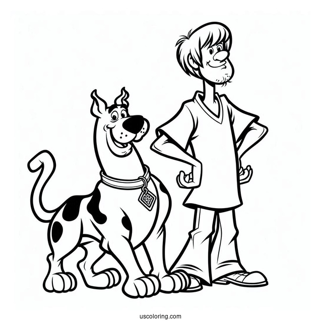 Scooby-Doo And Shaggy To Color
