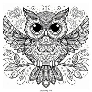Mandala Owl Coloring Page