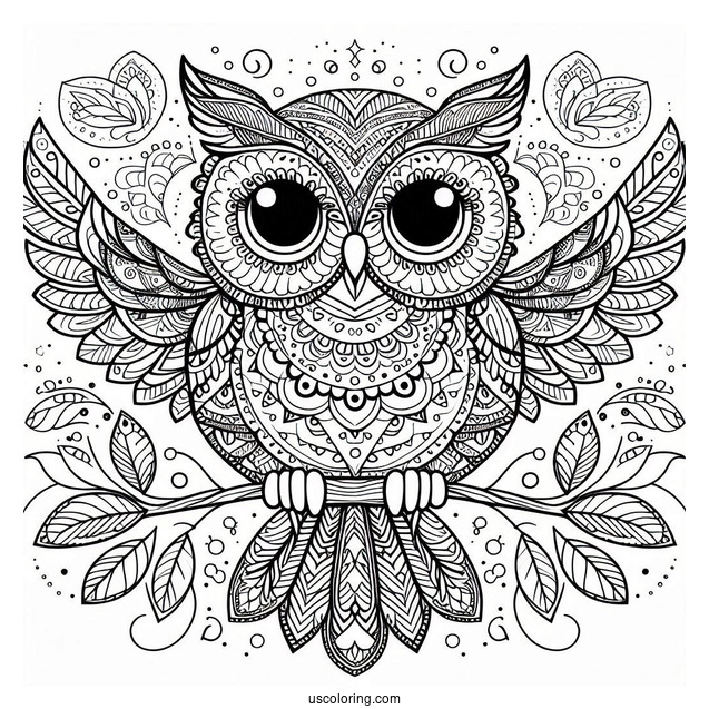 Mandala Owl Coloring Page