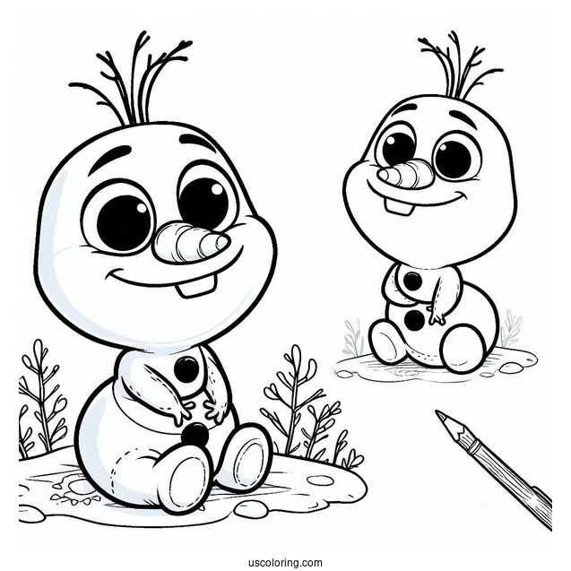 Cute Baby Olaf To Color For Preschoolers