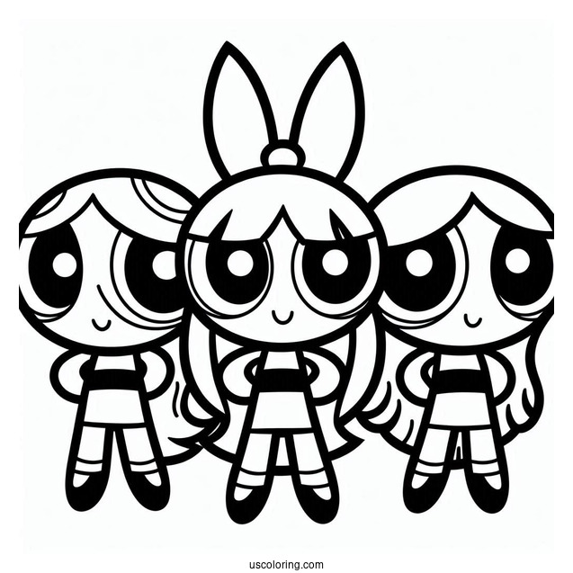 Easy Powerpuff Girls Coloring Page For Kids
