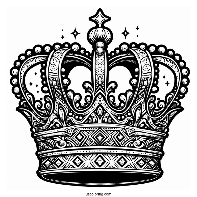 Big Realistic Crown Coloring Page