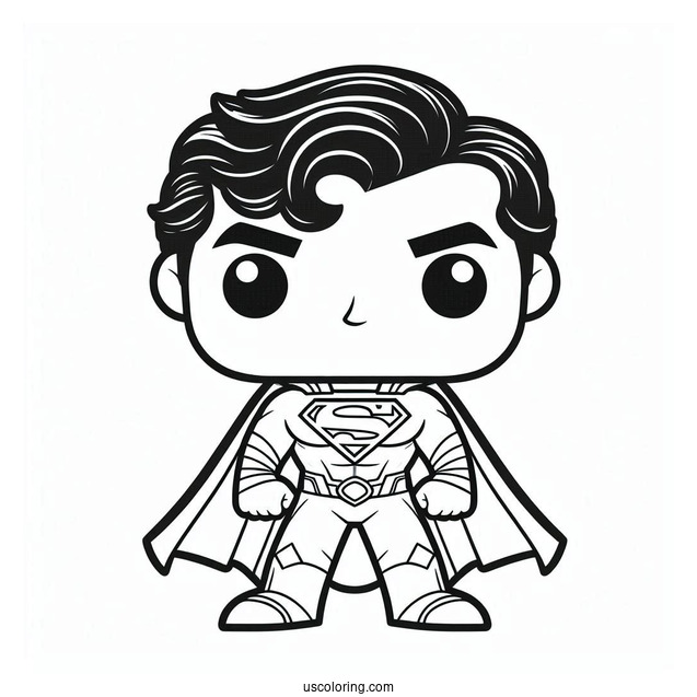Cute Funko Pop Superman Coloring For Kids