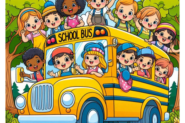 school bus feature image coloring pages