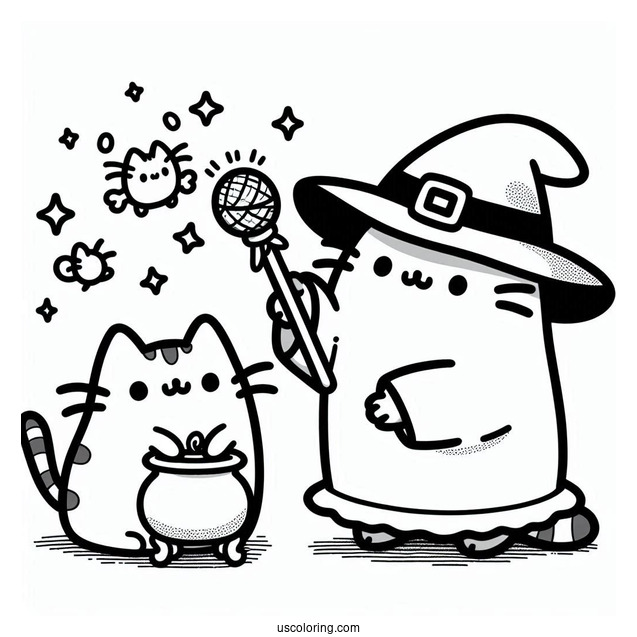 Halloween Witch Pusheen Casting a Spell