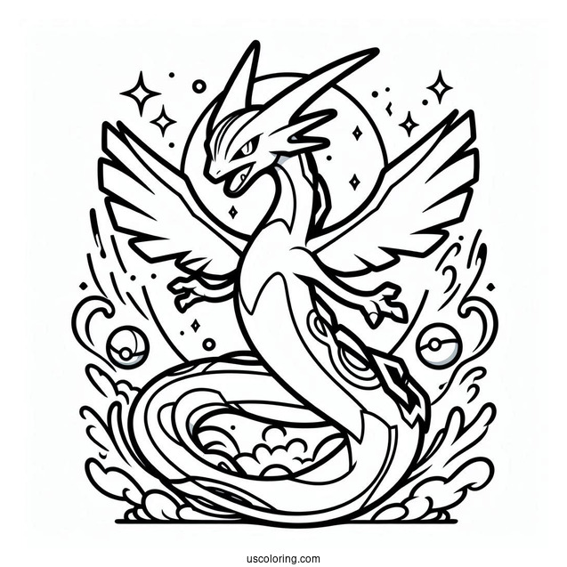 Rayquaza Coloring Page Charizard Mix