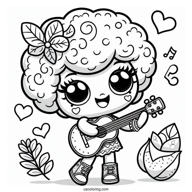 Bethany Broccoli Shopkins Playing Guitar