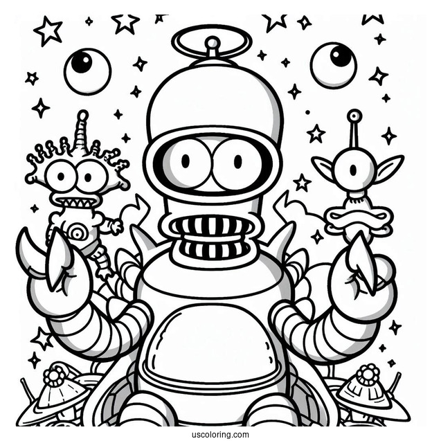 Simpsons Coloring Pages Of Kang And Kodos Simpsons Alien