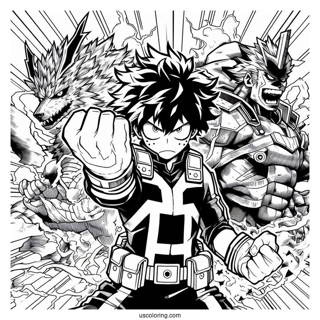 My Hero Academia Coloring Page Of Full Poster