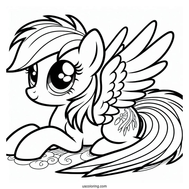Scootaloo Sitting On Rainbow Dash Coloring Page