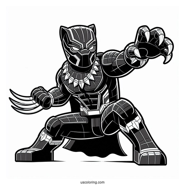 Marvel Lego Black Panther Coloring For Kids