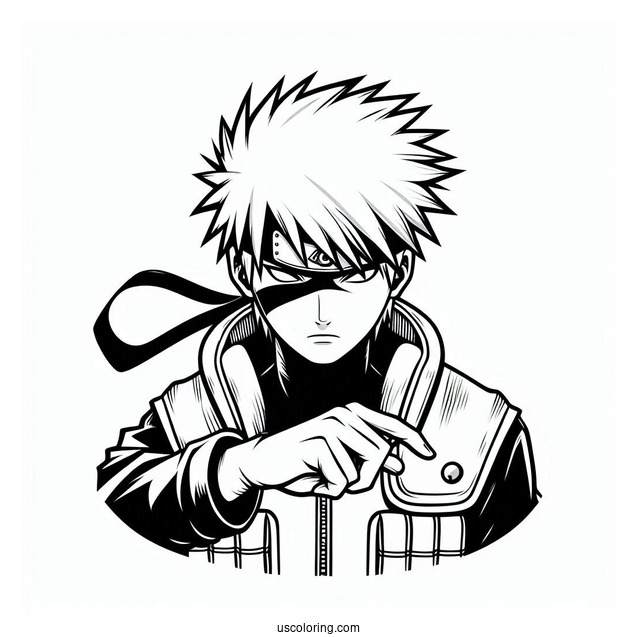 Hatake Kakashi Coloring Page Using Chidori For Kids